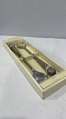 Pottery Barn Madena extra long 16” meal serving utensils set made in India NEW - Image 1 of 4