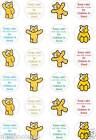 24x PRECUT CHILDREN IN NEED PUDSEY BEAR CALM RICE/WAFER PAPER CUP CAKE TOPPERS