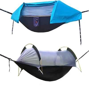 2 Persons Camping Hammock Tent With Mosquito Net Outdoor Nylon Swing Hanging Bed - Picture 1 of 8