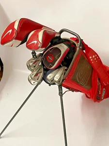 Nike Full Golf Set Driver, 3 5W, 5-PAS Irons Putter Stand Bag Stiff/Uniflex - Picture 1 of 15