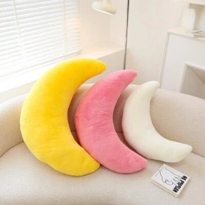 Almohada Luna Felpa Algodón Decoración Moderna Pequeña Plegable Multicolor Terciopelo Sólido Suave - Imagen 1 de 24