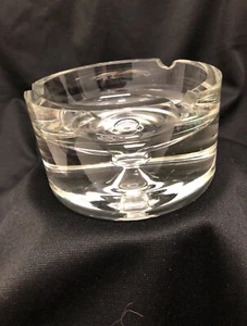 ashtray vintage Clear glass Heavy Smooth - Picture 1 of 5