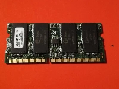 TRANSCEND 64Mb RAM Vintage Laptop - SO-DIMM W9864CASB-75 -Notebook PC Portatili  - Immagine 1 di 4
