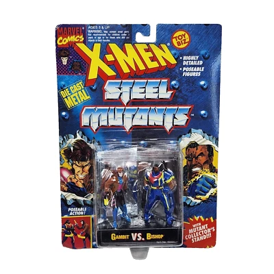 Toy Biz X-Men Steel Mutants Gambit vs Bishop 1994 de colección nuevo en tarjeta Foto 1 de 4