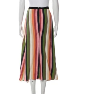REFORMATION Striped Midi Length Viscose Wrap Skirt Size 2 - Picture 1 of 14