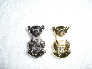 Kordelstopper Teddy gold oder silber ca. 3,5cm 2 Stück Restposten!!! - Bild 1 von 3
