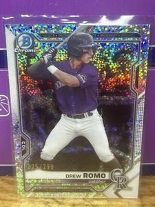 2021 Bowman Chrome Drew Romo White Speckle Refractor #BCP-126 /299 - Picture 1 of 2