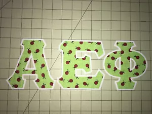 ALPHA EPSILON PHI 5 PULGADAS PLANCHA DE HERMANDAD GRIEGA EN LETRAS (SIN COSTURA) - LADYBUGS - Imagen 1 de 1