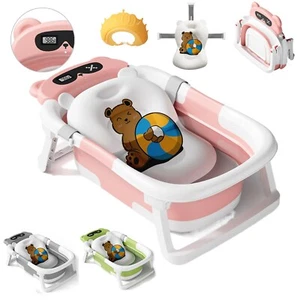 Faltbare Baby Badewanne Faltbar Kleinkind Sicherheit Dusche Badewanne mit Kissen - Bild 1 von 37