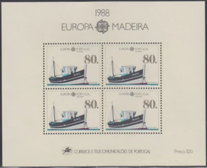 PORTUGAL / MADEIRA Sc # 122a MNH CPL SHEET of 4 EUROPA 1988 MAIL BOATS - Picture 1 of 1