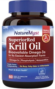 NatureMyst Olio di Krill Antartico 1000 mg Capsule Morbide, Olio di Krill Omega-3s, EPA, DHA... - Foto 1 di 7