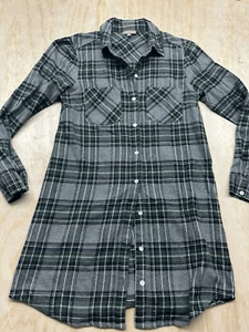 Vintage Lilla | P Flannel Shirt Dress Midi Women’s S Cotton Blend Green Plaid - Picture 1 of 5