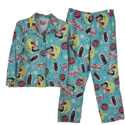 Conjunto de pijama Betty Boop Coca Cola para mujer talla mediana Y2K retro salón dibujos animados raros Foto 1 de 4