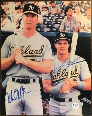 Mark McGwire & Jose Canseco signed 8 X 10 photo autographed PSA - Image 1 of 3