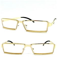 Men's Classy Elegant Modern Contemporary Clear Lens Eye Glasses Gold Metal Frame