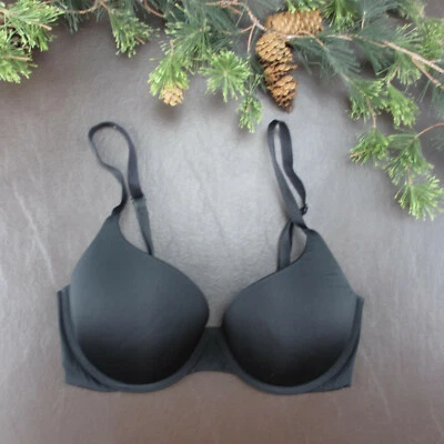 Victoria Secret Bra Size 32DD Black Padded Underwire Clasp Back - Image 1 of 4
