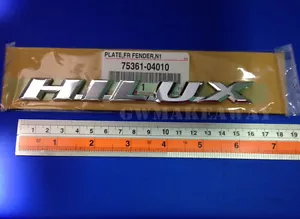 Toyota "Hilux" Pickup Logo CHROME PLATED Emblem Plate Door Name 16 cm - Picture 1 of 1