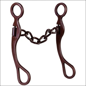 42AI 7" Hilason Brown Steel Horse Curb Bit 5" Cheek Sweet Iron 4Mm Links Chain - Picture 1 of 1