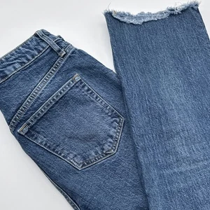 We The Free Blue Jeans Womens 26 (26 X 25) Cropped Raw Hems Button Fly - Picture 1 of 13