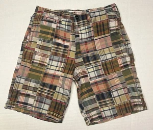 American Eagle Indianer Madras Patchwork kariert Shorts klassische Länge Herren 34 x 10 - Bild 1 von 18