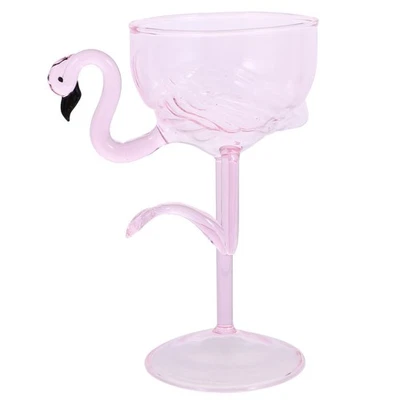  Goblet Banquet Travel Flamingo Drinking Glasses Tropical Party Cups - Image 1 of 4