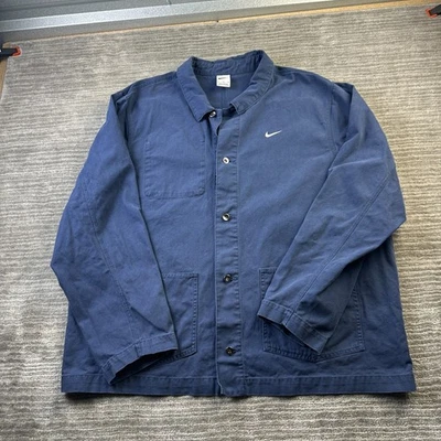 Chaqueta Nike Para Hombre Extra Grande Azul Lona Chaqueta Life Sin Forro Tareas Abrigo Foto 1 de 4
