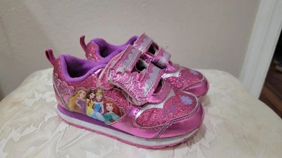 Disney Girls Shoes Princess Toddler Size 7 Pink Glitter Shimmer  - Image 1 of 4