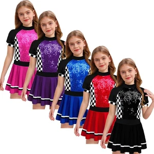 Niños Niñas Falda Cremallera Disfraz Vestido Escolar Invisible Simulado Cuello Rendimiento - Imagen 1 de 61