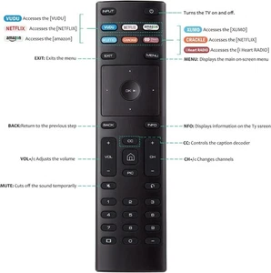 XRT136 for Vizio Smart TV Remote Control with for Vudu Amazon iheart Netflix Key - Picture 1 of 7