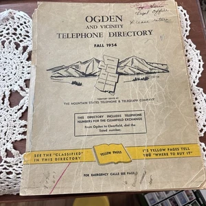 Directorios telefónicos del área de Ogden & Clearfield Utah 1954 guías telefónicas genealogía - Imagen 1 de 6