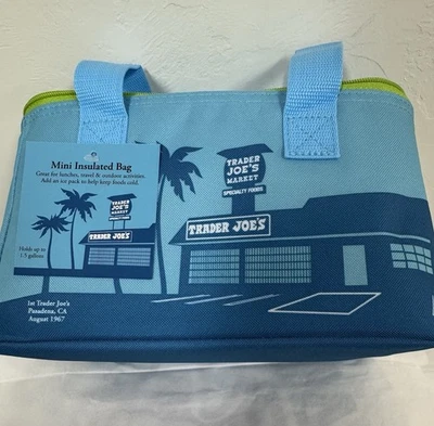 TRADER JOE'S Trader Joe’s Mini Insulated BAG /TOTE BLUE. NEW RELEASE LIMITED IN HAND WOW