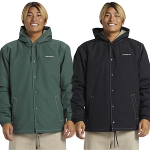 Quiksilver Mens Rain Cloud Coach Hooded Jacket Winter Bomber Coat Waterproof - Picture 1 of 17