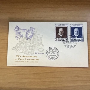 BUSTA PRIMO GIORNO FDC VINTAGE COLLEZIONE XXX ANNIVERSARIO DEI PATTI LATERANESI - Picture 1 of 2