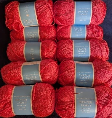 Draper James Acrylic/Poly Tweed Texture Yarn 10 Skein Lot Pink Lemonade #4 Med - Image 1 of 2