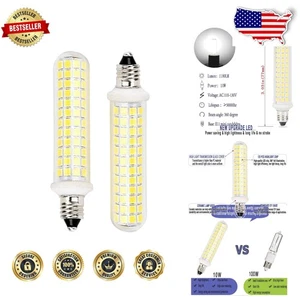 Elegant Dimmable LED Bulb E11 10W Clear 1100lm - Pack of 2, 6000K Brilliance - Picture 1 of 9