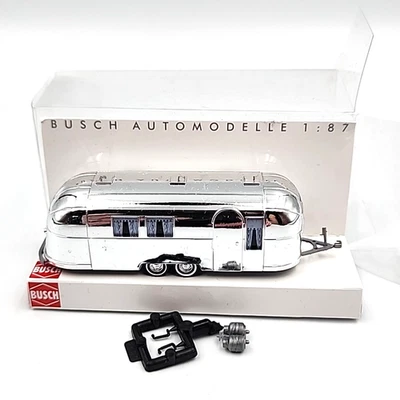 Busch 44982 HO 1:87 1958 Airstream Caravan Trailer Chrome – New - Image 1 of 4