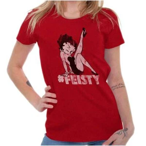 Hashtag Feisty Sass Betty Boop Vintage Pinup Womens Top Junior Graphic Tee - Picture 1 of 8
