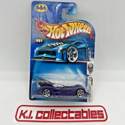 Batimóvil Hot Wheels 2004 primeras ediciones #001 púrpura ruedas de 5 radios 1/64 Foto 1 de 4