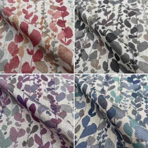 Tela de tapicería cortina de aspecto lino rico en algodón floral Wisteria - Imagen 1 de 25