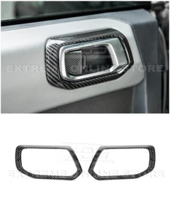 For 21-Up Ford Bronco Interior Carbon Fiber Rear Door Handle Trim Cover Pair - Picture 1 of 21