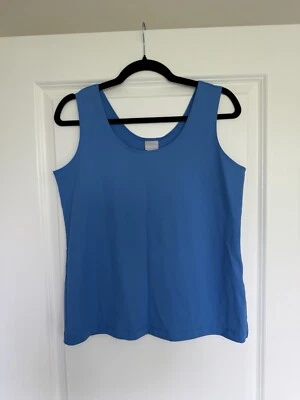 Camiseta sin mangas contemporánea de microfibra Chico's en azul talla 2 grande para mujer Foto 1 de 4