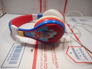 NINTENDO Super Mario Kids Headphones Headset Stereo Sound 3.5mm USED Rare - Picture 1 of 3