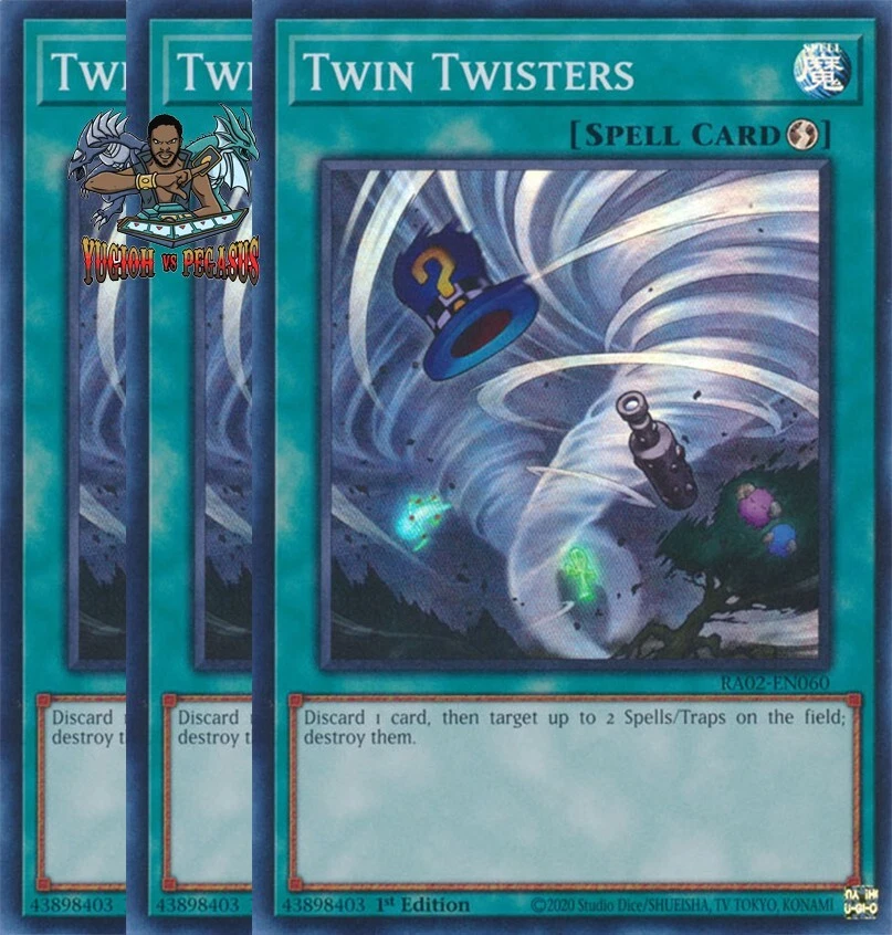 Yugioh! 3x Twin Twisters RA02-EN060 Collector's Rare 1st Ed NM - Image 1 of 1