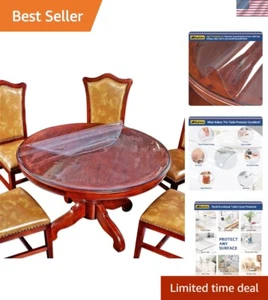 60-Inch Clear Round Table Cover - Eco-Friendly & Scratch-Resistant - Picture 1 of 10
