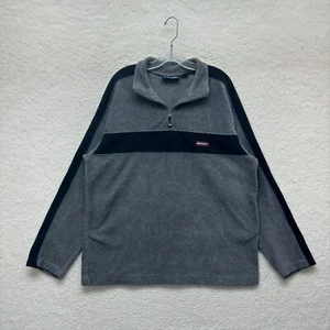 Y2K Vintage Fleece Sweater Jacket Large Mens Grey 1/4 Zip Pullover Skater Grunge - Picture 1 of 6