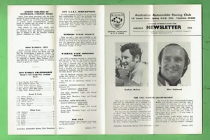 #D398.  1972  AUSTRALIAN AUTOMOBILE RACING CLUB NEWSLETTER, JANUARY - Picture 1 of 2