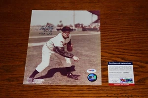 BOB FELLER CLEVELAND INDIANS HOF SIGNED 8 x 10 PHOTO PSA-DNA NEW VERY EXCELLENT - Picture 1 of 3
