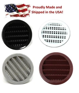 3" Round Plastic Vent Louver Soffit Air Vent Reptile Screen Grille Cover - Picture 1 of 18