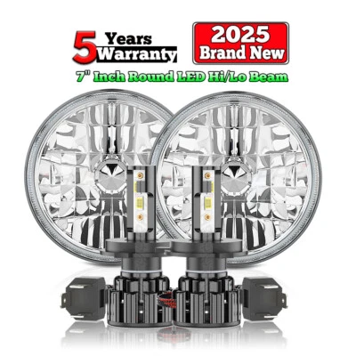 Farol de LED redondo 7 polegadas Hi/Lo para 1976-1978 1979 Dodge Aspen 2 portas/4 portas - Imagem 1 de 4