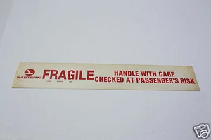 Baggage Label - Eastern - Fragile - Handle With Care - Sticker - 1981 (BL519) - Picture 1 of 1